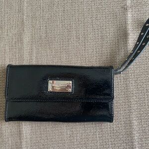 Nine West Black Patent Leather Wristlet